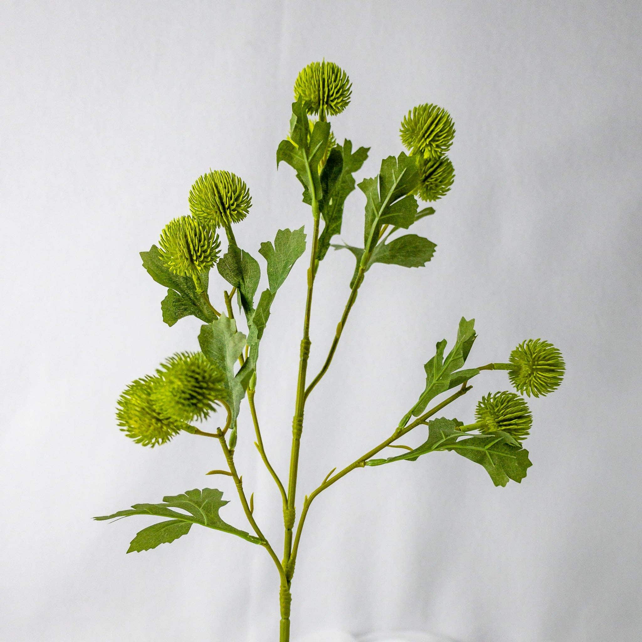 Green Pom Pom Spray - Realistic Artificial Flowers