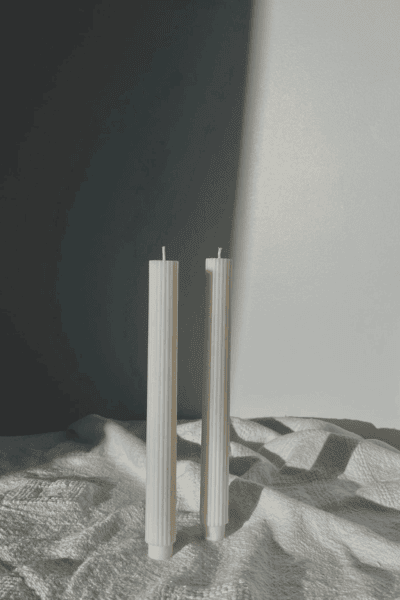 Taper Ribbed Pillar Candle